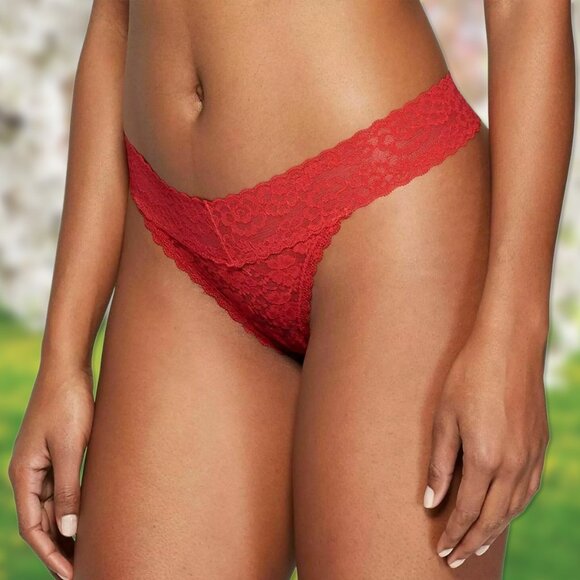 NWT Ripe Red Allover Lace Thong Panties - Womens Size XL (16) - Auden Intimates - Picture 1 of 4